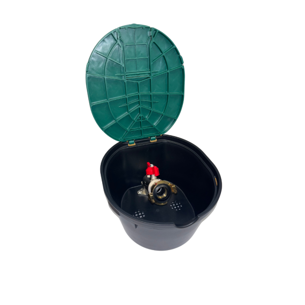 Profi Ventilkasten mit Kugelhahn, Entnahmestelle und Hahnanschluss oder Geka Anschluss, Ovaler Ventilkasten